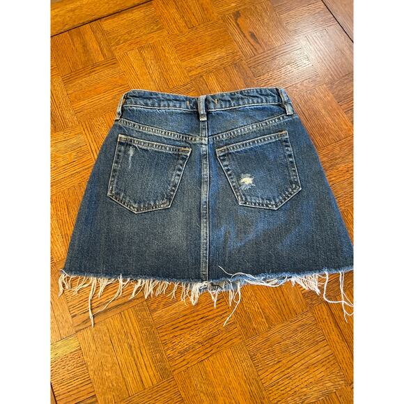 We The Free by Free People distressed denim mini skirt size 25 - Picture 4 of 5